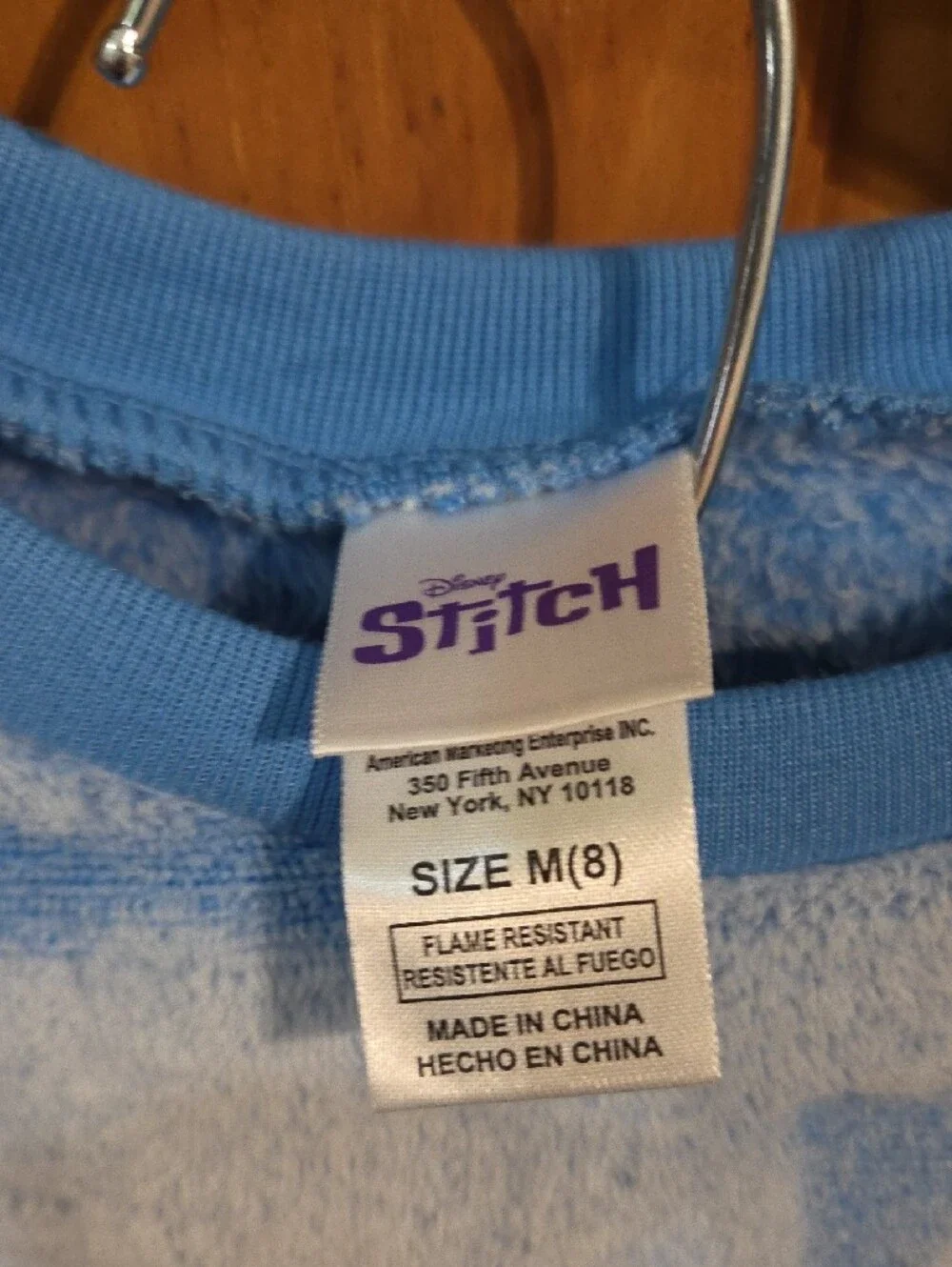 Disney Stitch Blue Plush Kids Pajamas Set